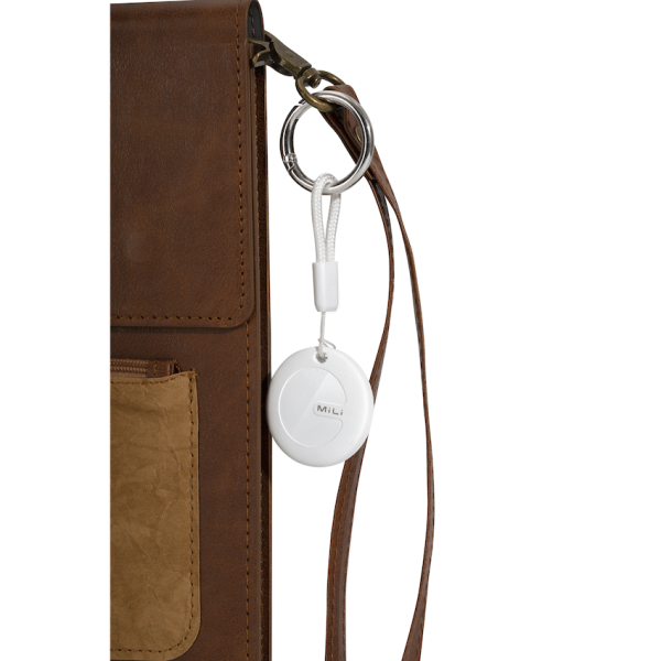 6-455 MiTag Apple-Compatible Tag with Leather Keychain Accessory - 1 Pack