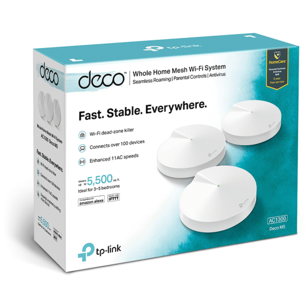 TP-Link Deco M5 (1-Pack) AC1300 Whole Home Mesh Wi-Fi System