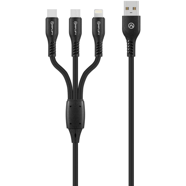 Amplify CoreCharge Series 1.2m 3-in-1 Cable - Black
