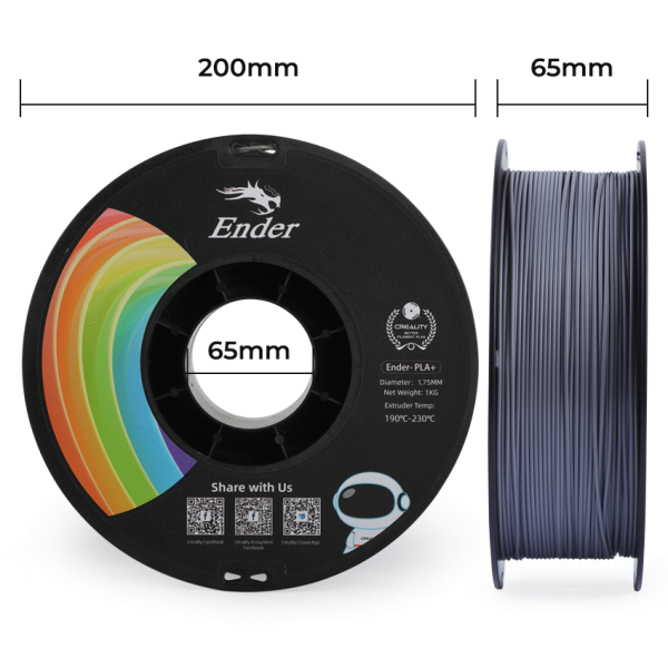 7-307 Ender PLA+ Filament Grey 1Kg