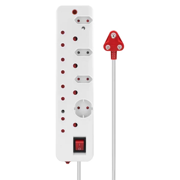 Ellies 8-Way Surge Multiplug 0.5m - WT