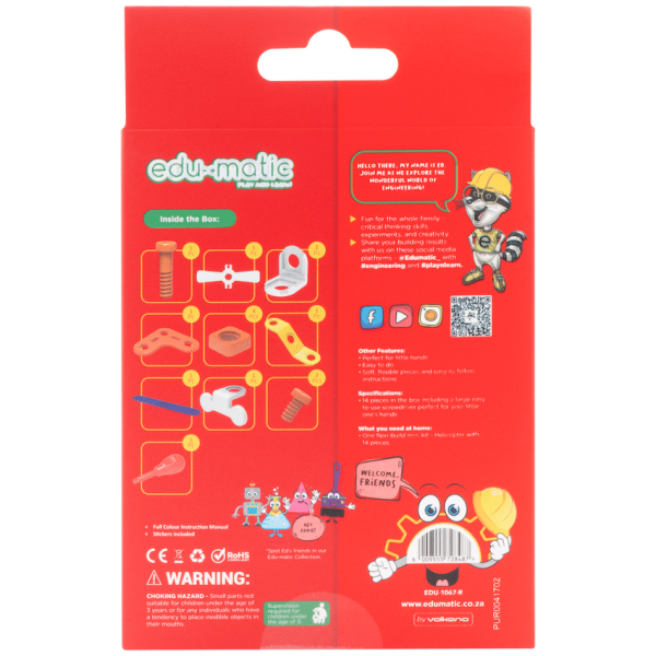 Edu-matic Flexi Build Mini Kit - Helicopter - 14 pcs