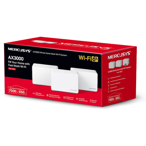 8-189 TP-Link Mercusys Halo H80X (3-Pack) AX3000 Wi-Fi 6 Mesh System