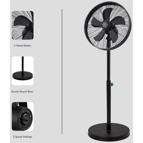 Boden Stark 45cm Stand Fan - Black