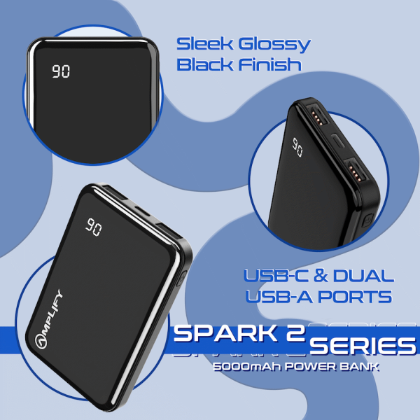 Amplify Spark 2 Series 5000 mAh Power Bank - Black
