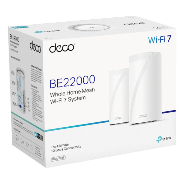 9-79 TP-Link Deco BE85 (2-Pack) BE22000 Tri-Band Whole Home Mesh Wi-Fi 7 System