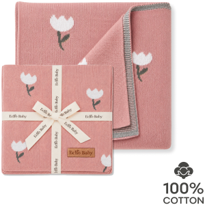 1-102 Echo Baby Knitted Blanket - Rose Pattern (Pink)