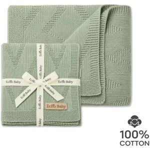 1-103 Echo Baby Knitted Baby Blanket - Sage