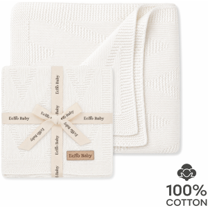 1-105 Echo Baby Knitted Baby Blanket - White