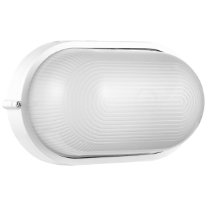 Ellies Illume Series - Large AC Oval Bulkhead - Aluminium + Glass - E27 Base -WT