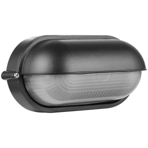 Ellies Arc Series - AC Oval LED Bulkhead - Aluminium + Glass - E27 Base -BK