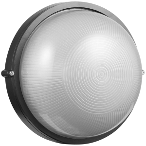 Ellies Illume Series - Large AC Round Bulkhead - Aluminium + Glass - E27 Base -BK