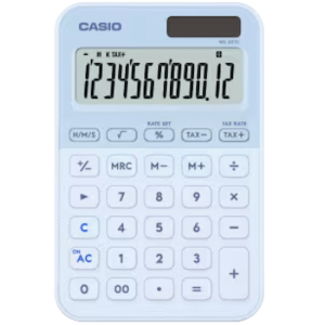 Casio MS-20YC-LB 12 Digit Desk Calculator Light Blue