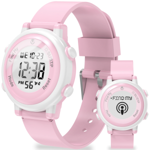 Volkano Kids Digital Watch with Apple Find My - 3ATM Waterproof (Anti-Lost) - Pink