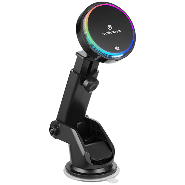 Volkano Sentinel Series Qi2.2 Magnetic Wireless Charging Car Dash Mount Phone Holder - Black