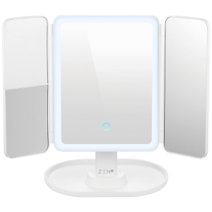 1-367 ZEN Selene Series Detachable Trifold Makeup Mirror - White